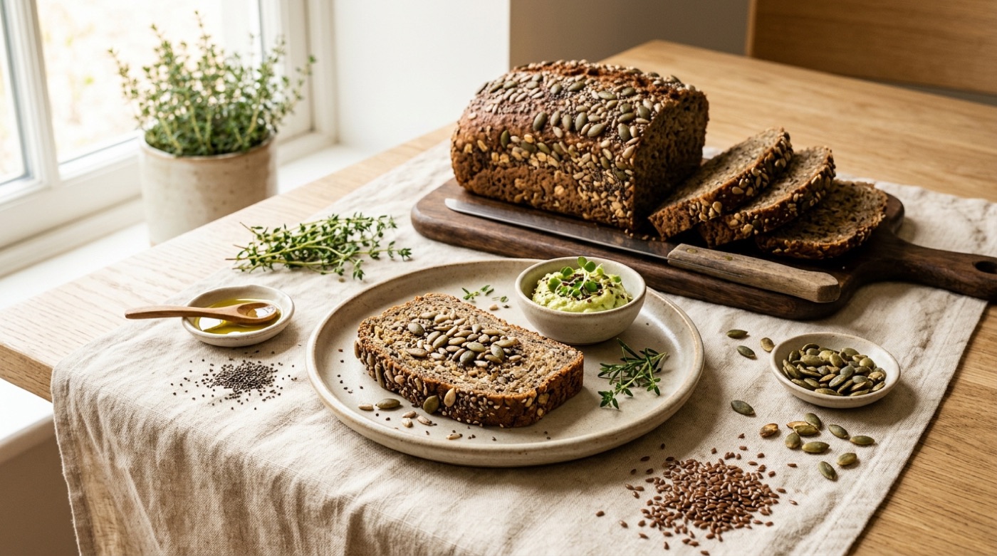 Chia and flax seed bread